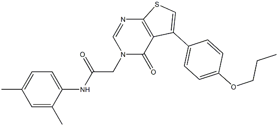 N-(2,4-dimethylphenyl)-2-(4-oxo-5-(4-propoxyphenyl)thieno[2,3-d]pyrimidin-3(4H)-yl)acetamide Struktur