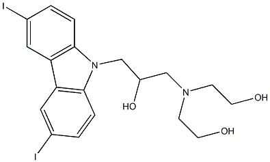 1-[bis(2-hydroxyethyl)amino]-3-(3,6-diiodo-9H-carbazol-9-yl)-2-propanol Struktur