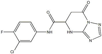 N-(3-chloro-4-fluorophenyl)-7-oxo-4,5,6,7-tetrahydro[1,2,4]triazolo[1,5-a]pyrimidine-5-carboxamide Struktur