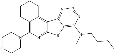 N-butyl-N-methyl-5-morpholin-4-yl-1,2,3,4-tetrahydro[1,2,3]triazino[4',5':4,5]thieno[2,3-c]isoquinolin-8-amine Struktur