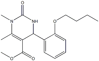 methyl 4-(2-butoxyphenyl)-1,6-dimethyl-2-oxo-1,2,3,4-tetrahydro-5-pyrimidinecarboxylate Struktur