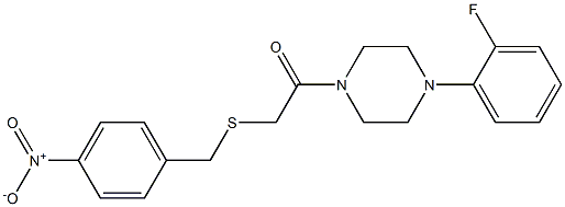 1-(2-fluorophenyl)-4-[({4-nitrobenzyl}sulfanyl)acetyl]piperazine Struktur