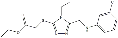 ethyl ({5-[(3-chloroanilino)methyl]-4-ethyl-4H-1,2,4-triazol-3-yl}sulfanyl)acetate Struktur