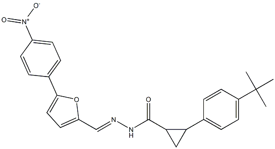 2-(4-tert-butylphenyl)-N'-[(5-{4-nitrophenyl}-2-furyl)methylene]cyclopropanecarbohydrazide Struktur