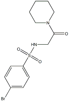 4-bromo-N-[2-oxo-2-(1-piperidinyl)ethyl]benzenesulfonamide Struktur