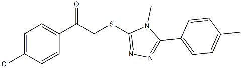 1-(4-chlorophenyl)-2-{[4-methyl-5-(4-methylphenyl)-4H-1,2,4-triazol-3-yl]sulfanyl}ethanone Struktur