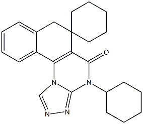 4-cyclohexyl-6,7-dihydrospiro(benzo[h][1,2,4]triazolo[4,3-a]quinazoline-6,1'-cyclohexane)-5(4H)-one Struktur