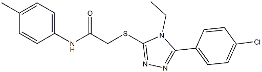 2-{[5-(4-chlorophenyl)-4-ethyl-4H-1,2,4-triazol-3-yl]sulfanyl}-N-(4-methylphenyl)acetamide Struktur