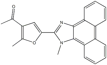 1-[2-methyl-5-(1-methyl-1H-phenanthro[9,10-d]imidazol-2-yl)-3-furyl]ethanone Struktur