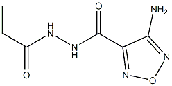 4-amino-N'-propionyl-1,2,5-oxadiazole-3-carbohydrazide Struktur