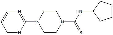 N-cyclopentyl-4-(2-pyrimidinyl)-1-piperazinecarbothioamide Struktur