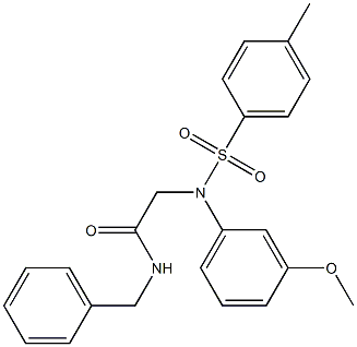 N-benzyl-2-{3-methoxy[(4-methylphenyl)sulfonyl]anilino}acetamide Struktur