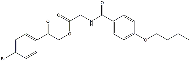 2-(4-bromophenyl)-2-oxoethyl [(4-butoxybenzoyl)amino]acetate Struktur