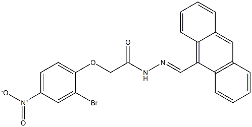 N'-(9-anthrylmethylene)-2-{2-bromo-4-nitrophenoxy}acetohydrazide Struktur