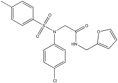 2-{4-chloro[(4-methylphenyl)sulfonyl]anilino}-N-(2-furylmethyl)acetamide Struktur