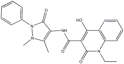 N-(1,5-dimethyl-3-oxo-2-phenyl-2,3-dihydro-1H-pyrazol-4-yl)-1-ethyl-4-hydroxy-2-oxo-1,2-dihydro-3-quinolinecarboxamide Struktur