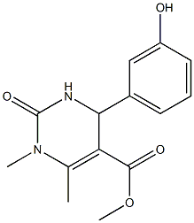 methyl 4-(3-hydroxyphenyl)-1,6-dimethyl-2-oxo-1,2,3,4-tetrahydro-5-pyrimidinecarboxylate Struktur