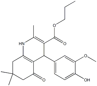 propyl 4-[4-hydroxy-3-(methyloxy)phenyl]-2,7,7-trimethyl-5-oxo-1,4,5,6,7,8-hexahydroquinoline-3-carboxylate Struktur