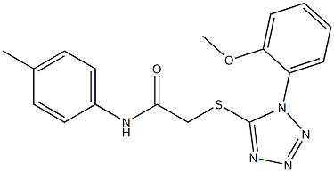 2-{[1-(2-methoxyphenyl)-1H-tetraazol-5-yl]sulfanyl}-N-(4-methylphenyl)acetamide Struktur