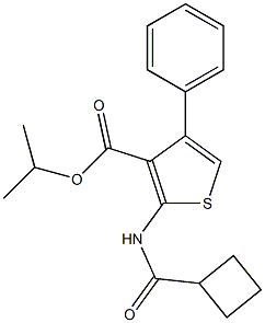 isopropyl 2-[(cyclobutylcarbonyl)amino]-4-phenyl-3-thiophenecarboxylate Struktur