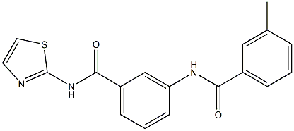 3-[(3-methylbenzoyl)amino]-N-(1,3-thiazol-2-yl)benzamide Struktur