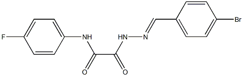 2-[2-(4-bromobenzylidene)hydrazino]-N-(4-fluorophenyl)-2-oxoacetamide Struktur