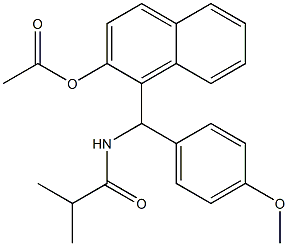 1-{[4-(methyloxy)phenyl][(2-methylpropanoyl)amino]methyl}naphthalen-2-yl acetate Struktur