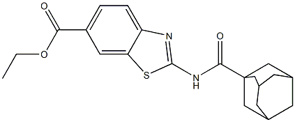 ethyl 2-[(1-adamantylcarbonyl)amino]-1,3-benzothiazole-6-carboxylate Struktur