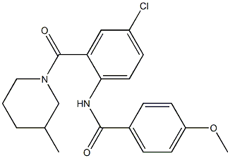 N-{4-chloro-2-[(3-methyl-1-piperidinyl)carbonyl]phenyl}-4-methoxybenzamide Struktur