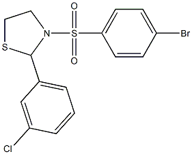 3-[(4-bromophenyl)sulfonyl]-2-(3-chlorophenyl)-1,3-thiazolidine Struktur