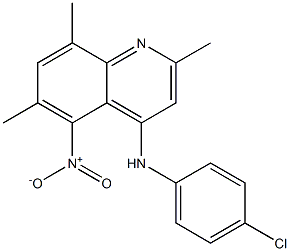 4-(4-chloroanilino)-5-nitro-2,6,8-trimethylquinoline Struktur