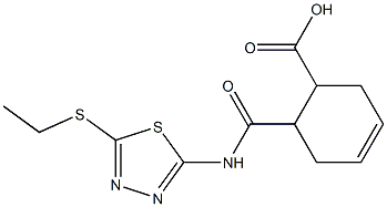 6-({[5-(ethylsulfanyl)-1,3,4-thiadiazol-2-yl]amino}carbonyl)-3-cyclohexene-1-carboxylic acid Struktur