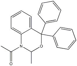 1-acetyl-2-methyl-4,4-diphenyl-1,4-dihydro-2H-3,1-benzoxazine Struktur