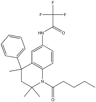 2,2,2-trifluoro-N-(2,2,4-trimethyl-1-pentanoyl-4-phenyl-1,2,3,4-tetrahydro-6-quinolinyl)acetamide Struktur