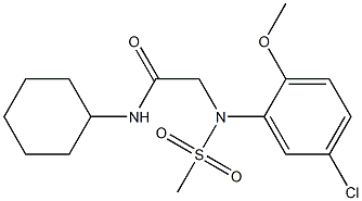 2-[5-chloro-2-methoxy(methylsulfonyl)anilino]-N-cyclohexylacetamide Struktur