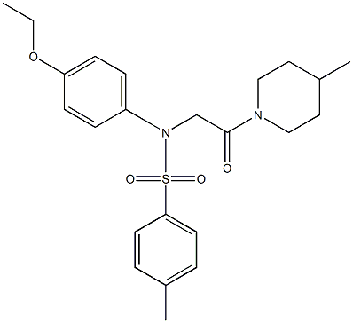 N-(4-ethoxyphenyl)-4-methyl-N-[2-(4-methyl-1-piperidinyl)-2-oxoethyl]benzenesulfonamide Struktur