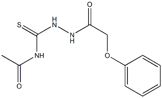 N-{[2-(phenoxyacetyl)hydrazino]carbothioyl}acetamide Struktur