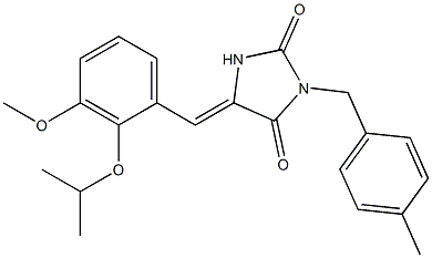 5-(2-isopropoxy-3-methoxybenzylidene)-3-(4-methylbenzyl)imidazolidine-2,4-dione Struktur