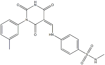 N-methyl-4-{[(1-(3-methylphenyl)-2,4,6-trioxotetrahydro-5(2H)-pyrimidinylidene)methyl]amino}benzenesulfonamide Struktur