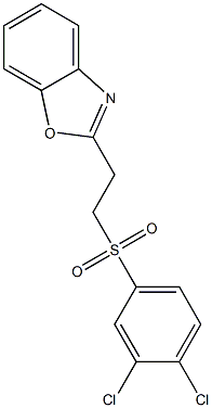 2-(1,3-benzoxazol-2-yl)ethyl 3,4-dichlorophenyl sulfone Struktur