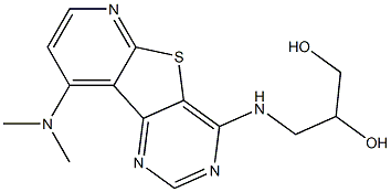 3-{[9-(dimethylamino)pyrido[3',2':4,5]thieno[3,2-d]pyrimidin-4-yl]amino}-1,2-propanediol Struktur