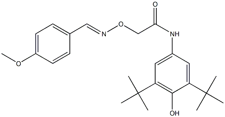 N-(3,5-ditert-butyl-4-hydroxyphenyl)-2-{[(4-methoxybenzylidene)amino]oxy}acetamide Struktur