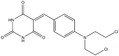 5-{4-[bis(2-chloroethyl)amino]benzylidene}-2,4,6(1H,3H,5H)-pyrimidinetrione Struktur