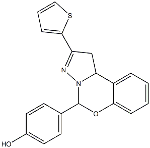 4-[2-(2-thienyl)-1,10b-dihydropyrazolo[1,5-c][1,3]benzoxazin-5-yl]phenol Struktur