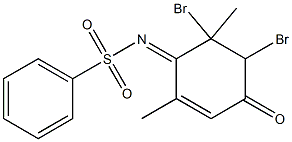 N-(5,6-dibromo-2,6-dimethyl-4-oxo-2-cyclohexen-1-ylidene)benzenesulfonamide Struktur