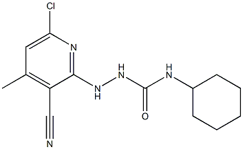 2-(6-chloro-3-cyano-4-methyl-2-pyridinyl)-N-cyclohexylhydrazinecarboxamide Struktur