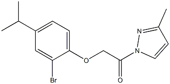 2-(2-bromo-4-isopropylphenoxy)-1-(3-methyl-1H-pyrazol-1-yl)-1-ethanone Struktur