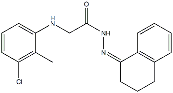 2-(3-chloro-2-methylanilino)-N'-[3,4-dihydro-1(2H)-naphthalenylidene]acetohydrazide Struktur