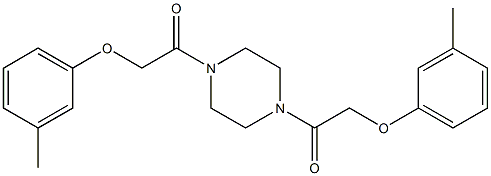 2-(3-methylphenoxy)-1-{4-[2-(3-methylphenoxy)acetyl]-1-piperazinyl}-1-ethanone Struktur