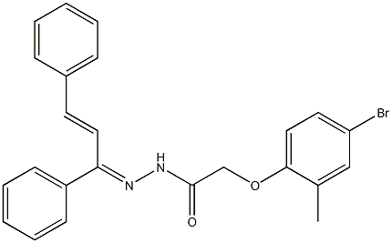 2-(4-bromo-2-methylphenoxy)-N'-[(Z,2E)-1,3-diphenyl-2-propenylidene]acetohydrazide Struktur